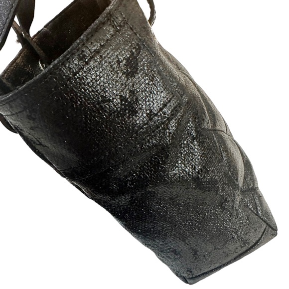 Chanel Paris Biarritz Tote PM Black Coated Canvas Leather Women's Tote Bag Black - Picture 9 of 12